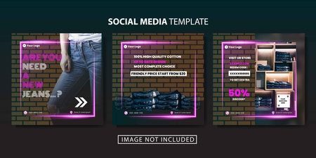 Set of editable template for social media post or web banner designのイラスト素材