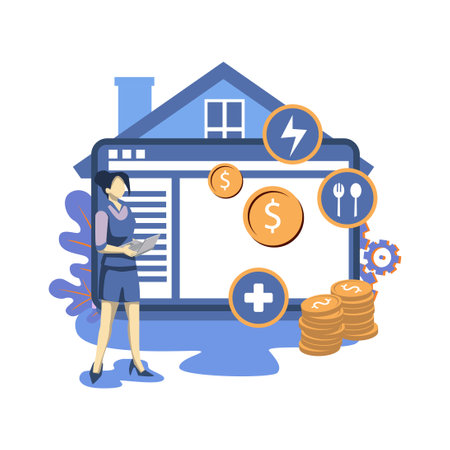 Household consumption flat style illustration vector designのイラスト素材