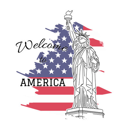 liberty statue vector illustration designのイラスト素材
