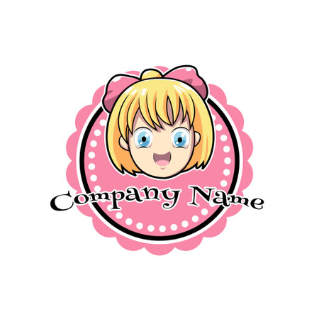 little girl logo vector illustration designのイラスト素材