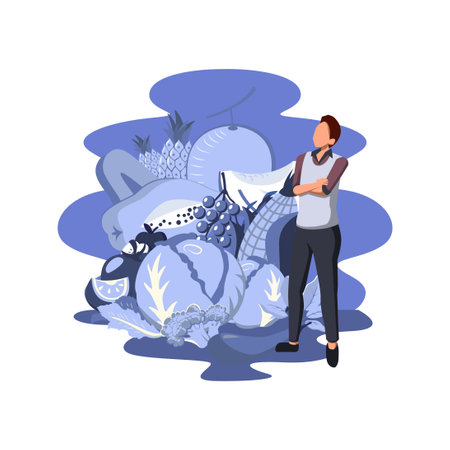 Vegetarianism flat style illustration vector designのイラスト素材