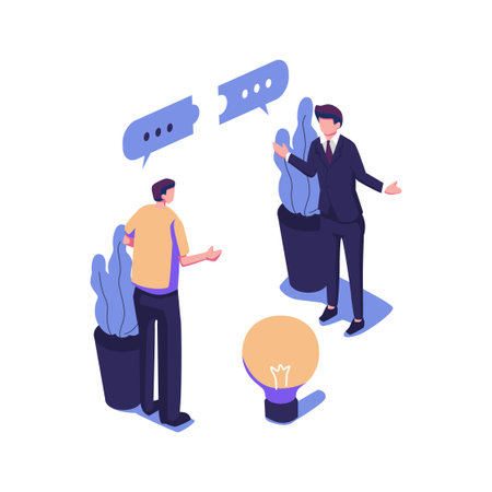 Businessmen discuss social networks news social networks chat dialogs speech bubblesのイラスト素材