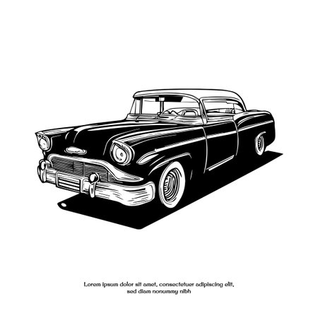 Classic vintage retro car designのイラスト素材