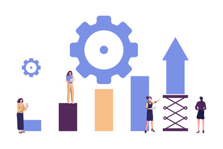 prepare the launch of a business project. rise of career to success, take-off scale up flat vector illustration vector designのイラスト素材