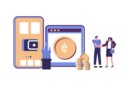 Digital currency flat style illustration design