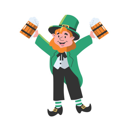 happy st patrick day flat vector character designのイラスト素材