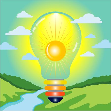 The use of solar energy as a natural, ecological source of light.のイラスト素材
