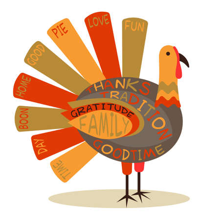 The turkey is a symbol of the holiday - Thanksgiving Day, with the words thank you for a wonderful...
