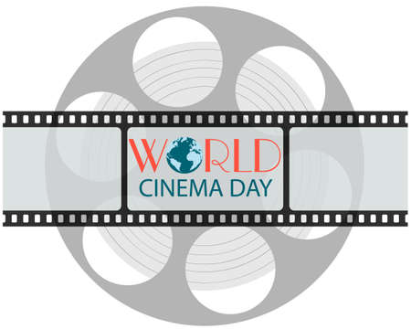 Vector design in flat style for world cinema day 28 December.のイラスト素材