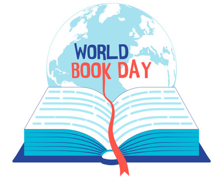 Flat style vector design for World Book Day April 23.のイラスト素材