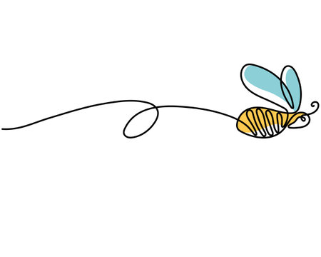 Flying bee in a linear style.
Design elements for web design, poster, flyer, card, cover, advertisement.のイラスト素材
