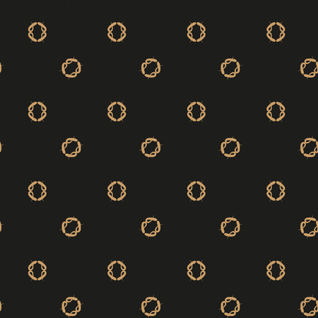 Vector seamless pattern of light brown decorative elements on a black backgroundのイラスト素材