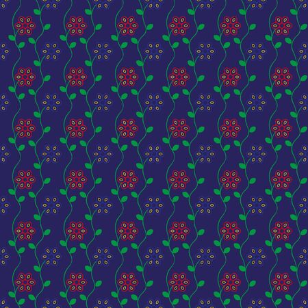 Simple flowers seamless pattern. Seamless vintage pattern.  Floral pattern for decoration fabric, wrapping paper, greeting cards.のイラスト素材