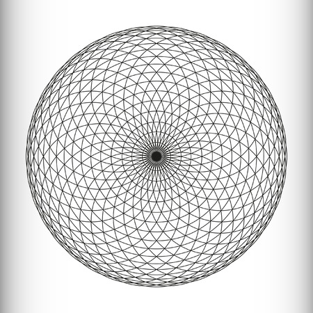 Monochrome elegant circular pattern in black and white. Circular mathematical ornament. A vector circular pattern from the crossed circles. Mandala.のイラスト素材