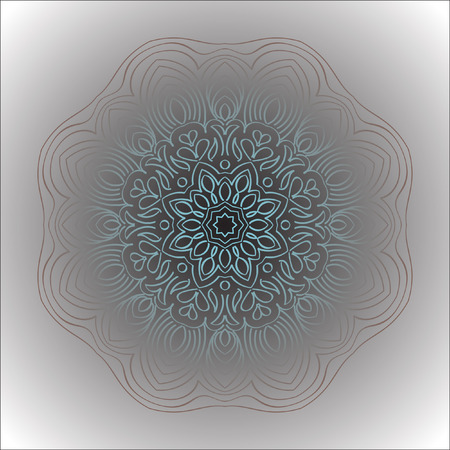 Black and white circular vector illustration. A round pattern, mandala.のイラスト素材