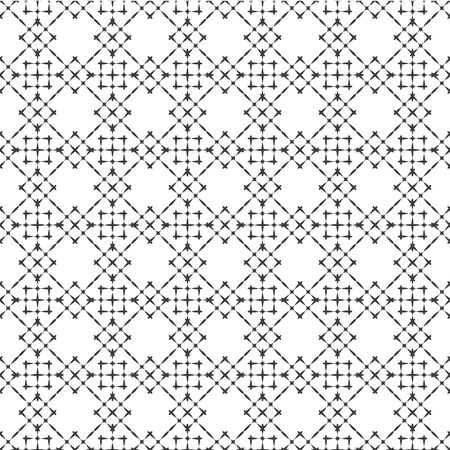 Monochrome elegant seamless pattern. Abstract ornament. Pretty vector seamless pattern, tiling, with swatch. Endless texture can be used for wallpaper, fill, web background, texture.のイラスト素材