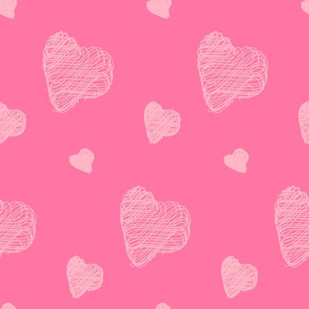 For Valentine's Day February 14 - Valentines heart. Vector seamless pattern for decoration postcards, congratulations, declarations of love, invitations for visits.のイラスト素材