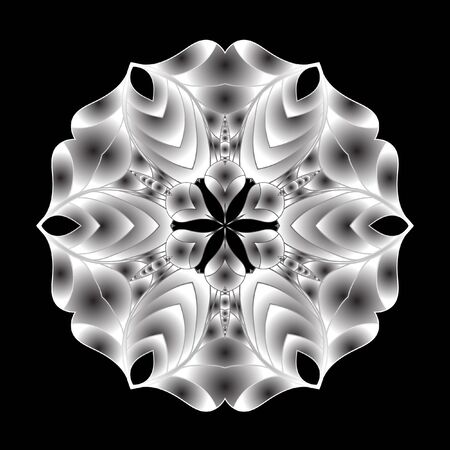 Decorative items to decorate your work. Vector design elements. Vector graphic black-white elements for design. Geometric fashion pattern. Vector mandala. The circular pattern.のイラスト素材