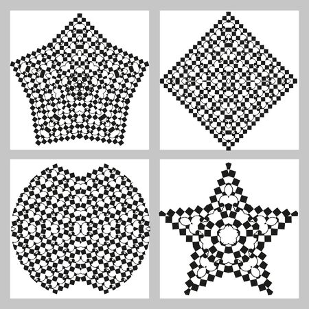 Decorative items to decorate your work. Vector design elements. Vector graphic elements for design. Geometric fashion pattern. A set of 4 circular patterns.のイラスト素材