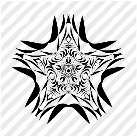 Mandala, circular pattern. A round pattern pattern for your designs. Vector abstract black and white round pattern.のイラスト素材