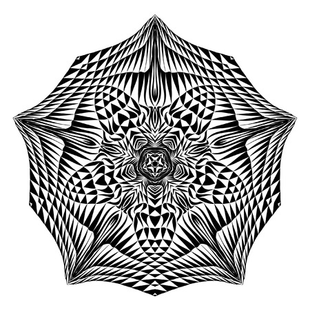 Mandala, circular pattern. A round pattern pattern for your designs. Vector abstract black and white round pattern.のイラスト素材