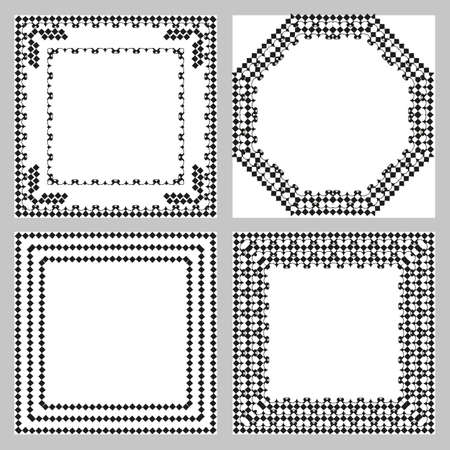 Decorative items to decorate your work. Vector design elements. Vector graphic elements for design. Geometric fashion pattern. A set of 4 circular patterns.のイラスト素材