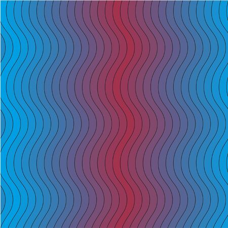 Color elegant seamless pattern. Vertical red and blue wavy lines.のイラスト素材