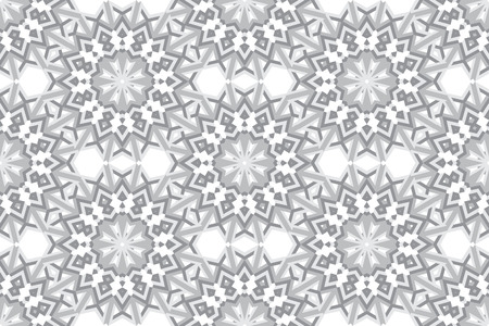 Decorative items to decorate your work. Geometric fashion pattern.  Vector round pattern. Black and white optical illusion. Monochrome elegant seamless patternのイラスト素材