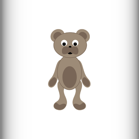 illustration of Teddy bear. Basic brown teddy bear in solid colors on white.のイラスト素材