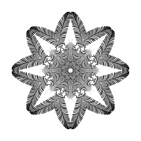 Vector circular pattern of hand drawn elements. Round ornamental pattern. Vector element for your designのイラスト素材