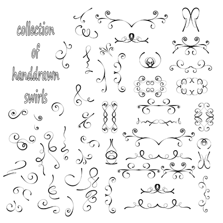 A set of decorative items to decorate your work. Vector design elements. Set of vector graphic elements for design. Text dividers.のイラスト素材