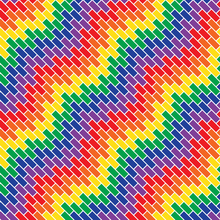 Colored waves. Geometric seamless pattern. Stylish abstract background. Bright endless pattern. Red, blue, yellow, green color. Vectorのイラスト素材