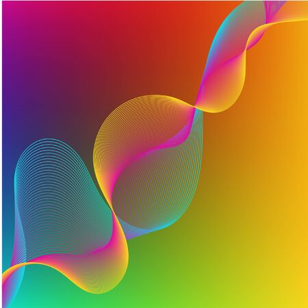 Bright gradient background. Mesh. Red, blue, green, yellow and purple hues.のイラスト素材