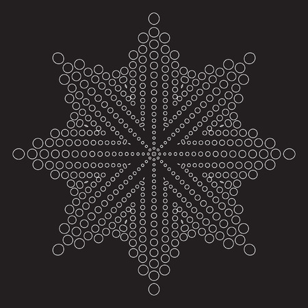 Many black and white circles of different sizes. Abstract circular patternのイラスト素材