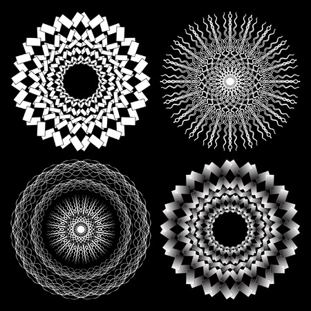 Black and white circle pattern, vector illustrationのイラスト素材