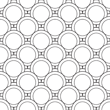Abstract vector seamless polka dot background. Seamless pattern of black-white circles orderedのイラスト素材