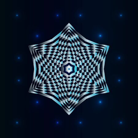 Vector circular geometric pattern. Mandala. The mystical starry backdrop.のイラスト素材