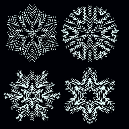 Vector circular pattern in grunge style. Vector grunge circular pattern, halftone, black and white graphics. Ethnic style set. Hipsters, boho, rustic matのイラスト素材