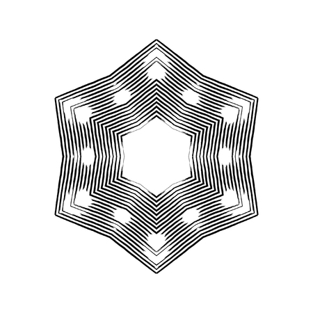 Hand drawn snowflakes for your design. New year, Christmas graphic elements, templates for design. Brush drawn snow crystals with rough edges. Grunge snowflakes. Vector illustration.のイラスト素材