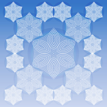 Pattern of ornamental stars. Design with mandalas. Mosaic background in Iranian or Turkish style.のイラスト素材