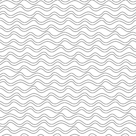 Seamless abstract background of wavy lines. Vector pattern on white backgroundのイラスト素材
