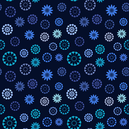 Seamless stylized monochrome floral pattern. Abstract ethnic pattern with ornamental foliage.のイラスト素材