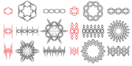 Round frames in ethnic style. Vintage elements for your designのイラスト素材