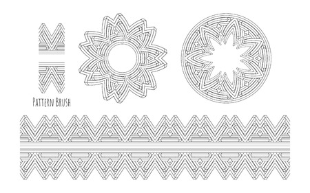 Round frames in ethnic style. Vintage elements for your designのイラスト素材