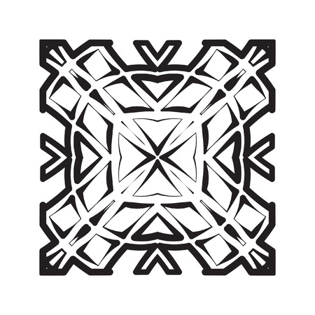 Square graphic element for creating an abstract seamless pattern. Geometric ornament, seamless vector background. Black and white modern texture, graphic pattern.のイラスト素材