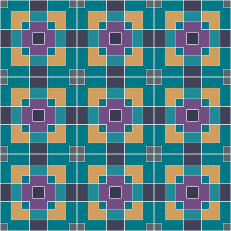 A colored pattern of square repeating elements. Seamless geometric pattern. Abstract colorful vector background for continuous replicate.のイラスト素材