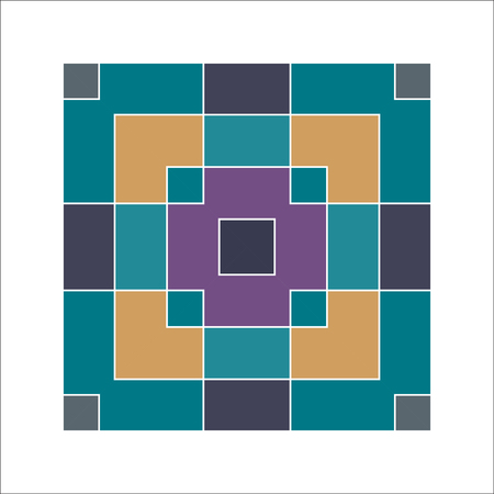 A colored pattern of square repeating elements. Seamless geometric pattern. Abstract colorful vector background for continuous replicate.のイラスト素材