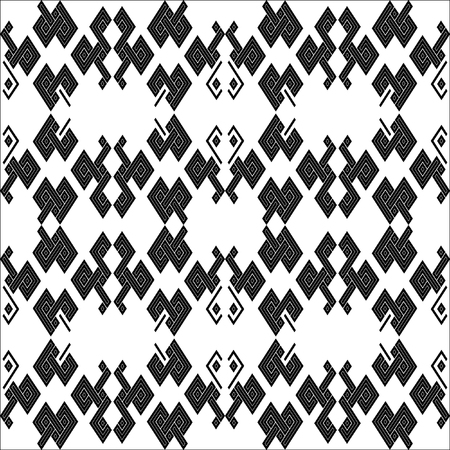 Monochrome elegant ornament. Vector geometric seamless pattern. May be used as background, backdrop.のイラスト素材