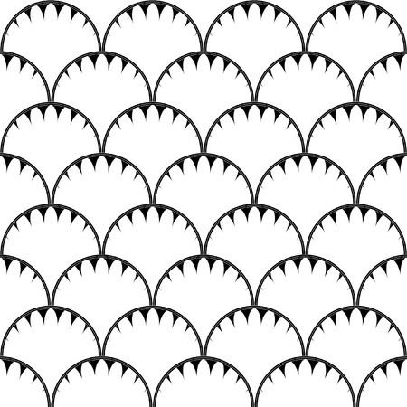 Seamless pattern of big scales in black and white color vector illustrationのイラスト素材