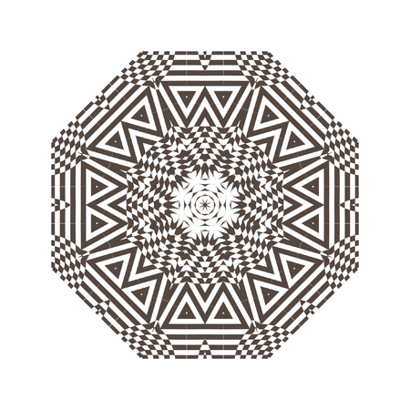 Beautiful strict mathematical circular pattern of traditional motifs and oriental ornaments. Vintage decorative elements. Mandala. Round ornament background.のイラスト素材